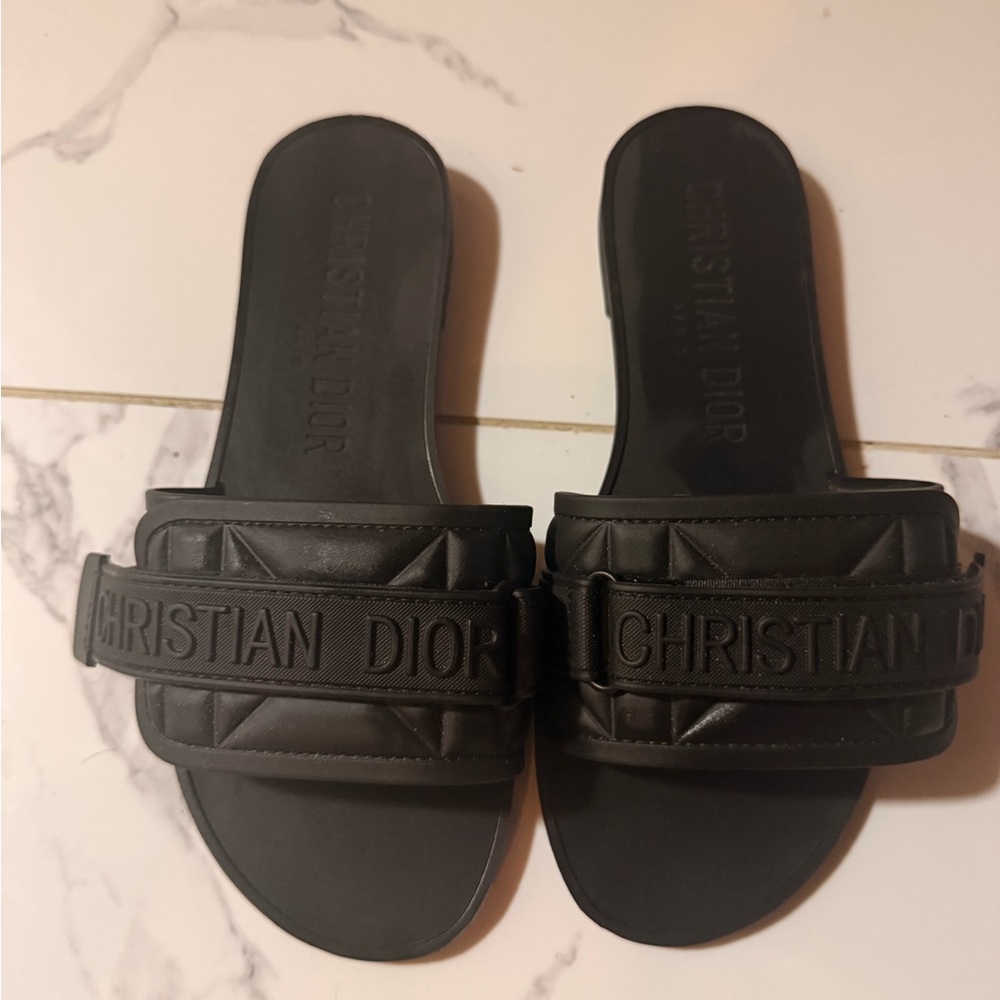 Dior Black Logo Slide Sandals